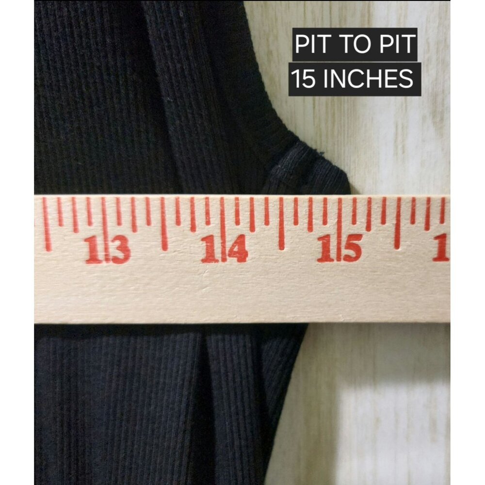 NWT Commense Black Ribbed Racerback Tank Maxi Dress W/Pockets Size Large - Picture 5 of 8